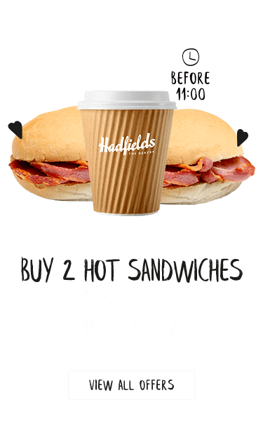Buy 2 hot sandwiches and get a free hot drink