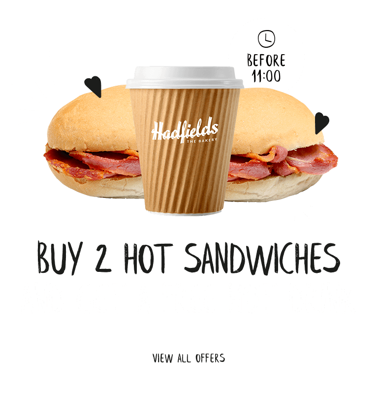 Buy 2 hot sandwiches and get a free hot drink